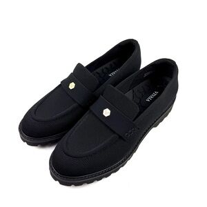 Vivaia Liana Loafer 11 Black Knit Chunky Slip On Shoes Womens 43 Brand New